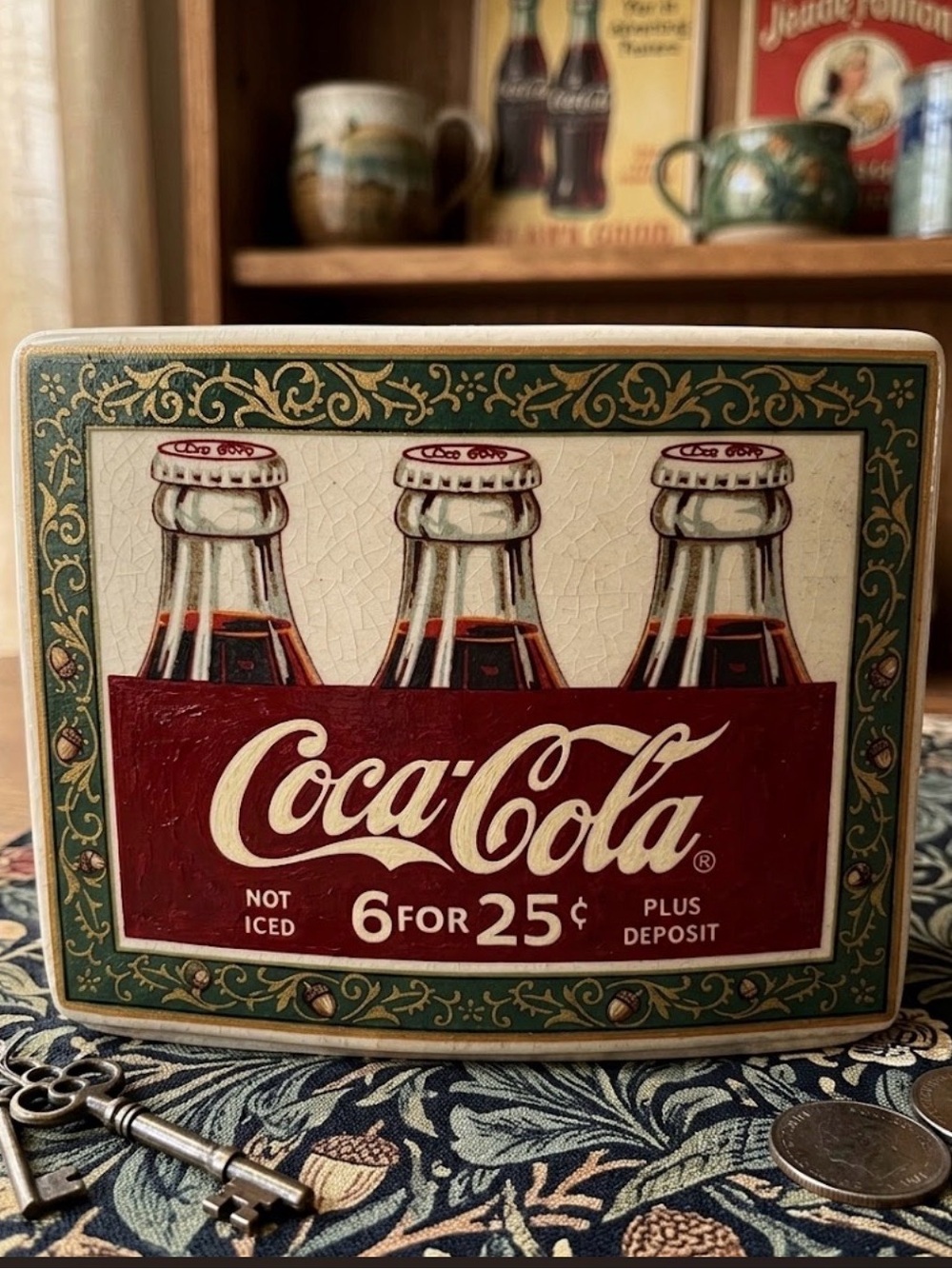 Vintage Coca-Cola Ceramic Toothbrush Holder | "6 for 25¢" Nostalgia Planter EUC